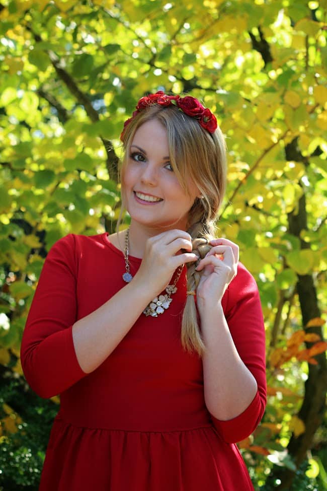 Oktoberfest Flechtfrisur Blumenkrank Herbst Oktoberfest Flechtfrisur Blumenkrank Herbst